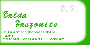 balda haszonits business card